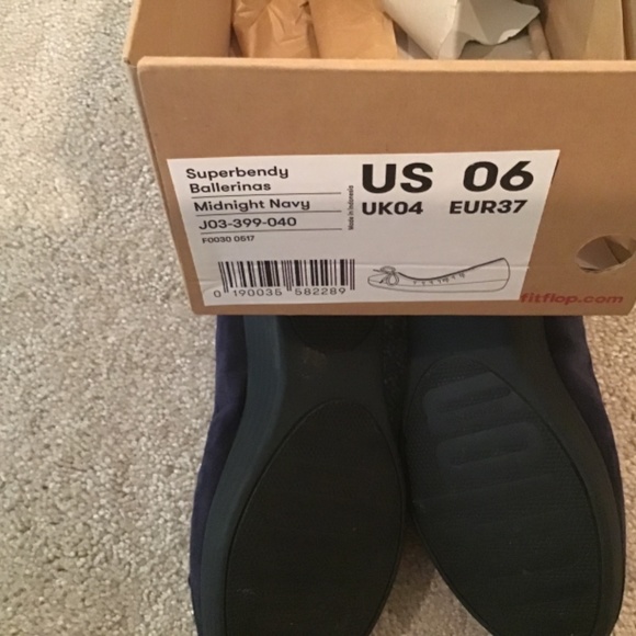 Fit Flops Superbendy navy suede ballet flats size 6 - Picture 3 of 3
